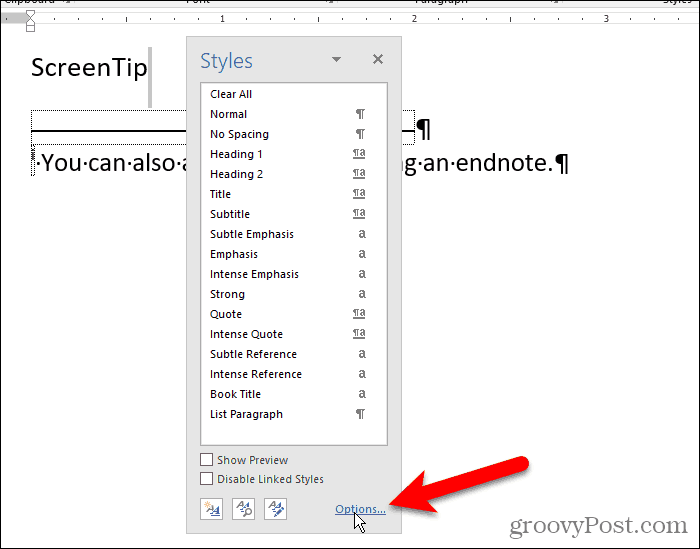 Hur man arbetar med skärmtips i Microsoft Word