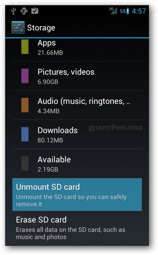 Hur man avmonterar ett Android SD-kort innan du tar bort det