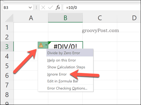 Як ігнорувати всі помилки в Microsoft Excel