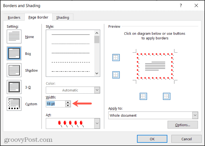 Jak přidat ohraničení na stránku v aplikaci Microsoft Word