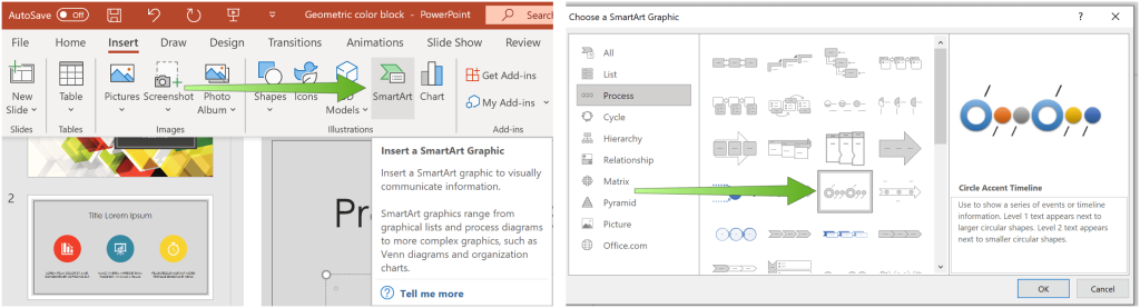 Ako vytvoriť časovú os programu Microsoft PowerPoint na zobrazenie dátumov