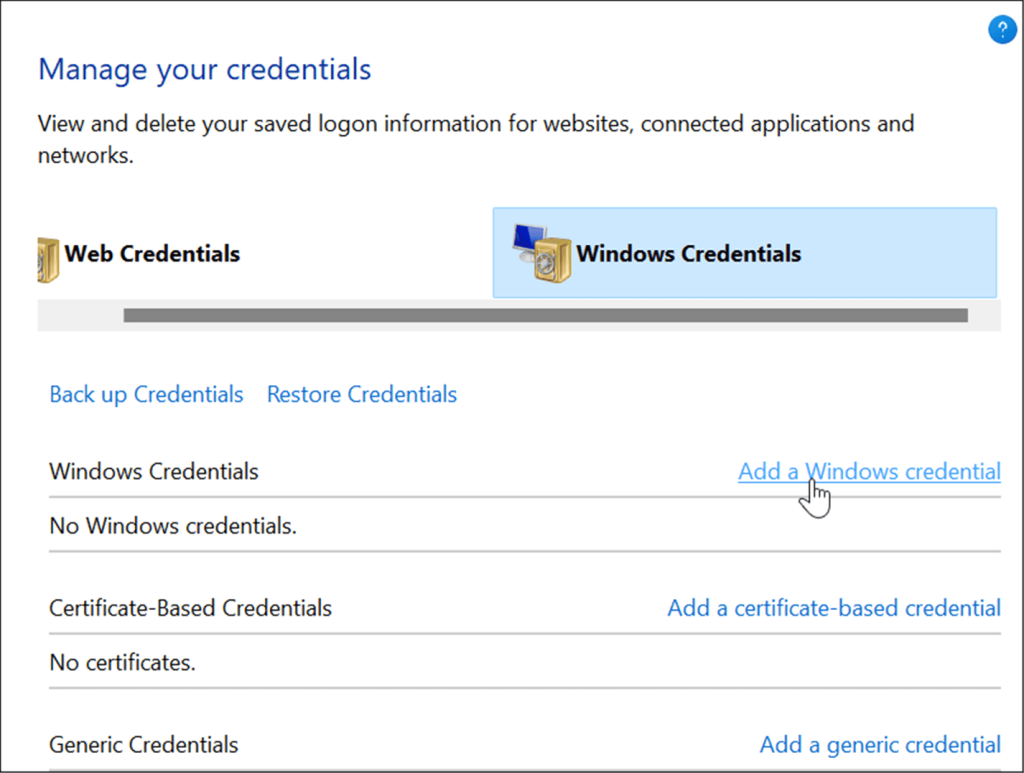 A Credential Manager használata Windows 11 rendszeren