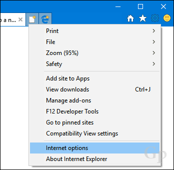 A Microsoft Edge Tab gomb elrejtése az Internet Explorerben Windows 10 rendszeren