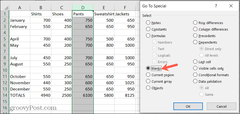 Hvordan finne og slette tomme rader i Microsoft Excel