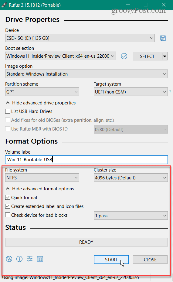 Jak vytvořit spouštěcí USB disk Windows 11 s Rufusem