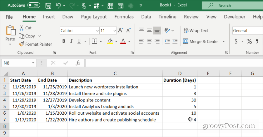 Hogyan készítsünk Gantt-diagramot Excelben