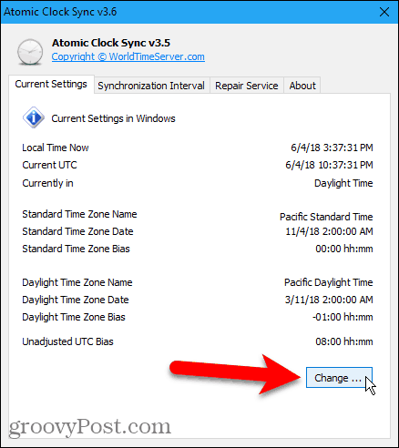 Slik synkroniserer du klokken i Windows 10 med Internett eller Atomic Time