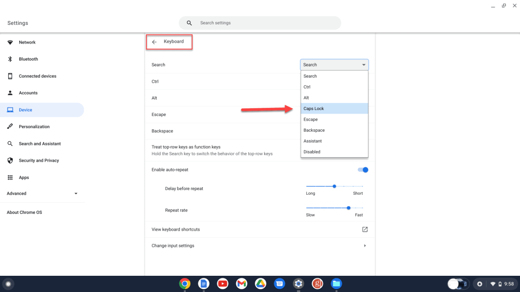 Ako zapnúť alebo vypnúť funkciu Caps Lock na Chromebooku