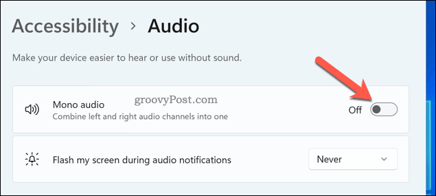 Ako povoliť alebo zakázať monofónny zvuk v systéme Windows 11