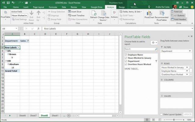 Hur man skapar en pivottabell i Microsft Excel