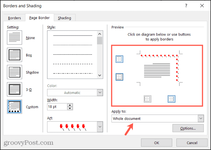 Hvordan legge til kantlinje på en side i Microsoft Word