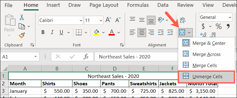 Як об’єднати та роз’єднати клітинки в Microsoft Excel