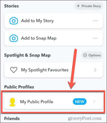 Hogyan készítsünk nyilvános profilt a Snapchatben