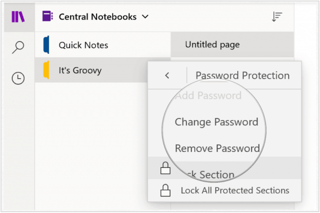 A Microsoft OneNote notebookok jelszavas védelme és titkosítása