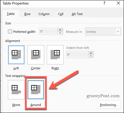 Як обнести текст навколо таблиці в Word
