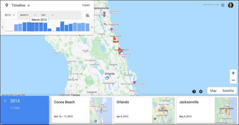 Slik bruker du Google Maps-tidslinjen som en reisedagbok