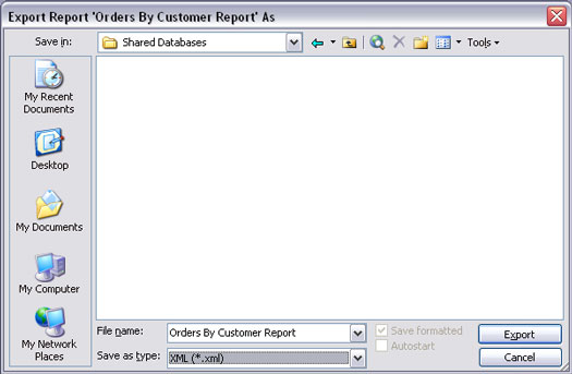 Izvoz podatkov Access 2003 v XML