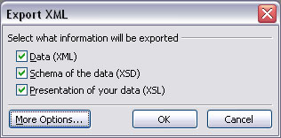 Export dat Access 2003 do XML