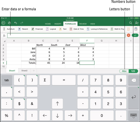 Hvordan legge inn og redigere Excel-data på iPad