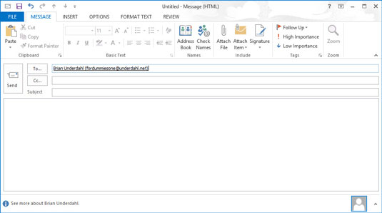 Hvordan lage e-postmeldinger i Outlook 2013