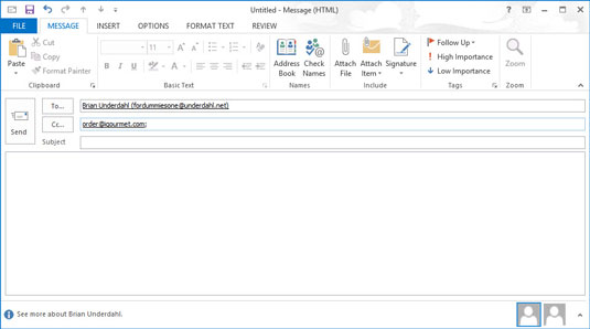 Hvordan lage e-postmeldinger i Outlook 2013