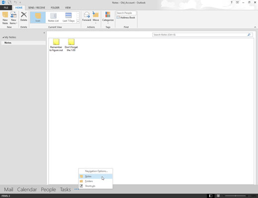 Hvordan videresende et notat i Outlook 2013