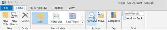 Hvordan videresende et notat i Outlook 2013