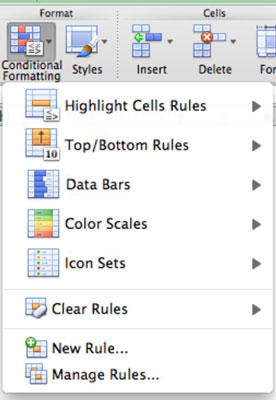 Office 2011 për Mac: Zgjedhja e rregullave të formatimit të kushtëzuar në Excel