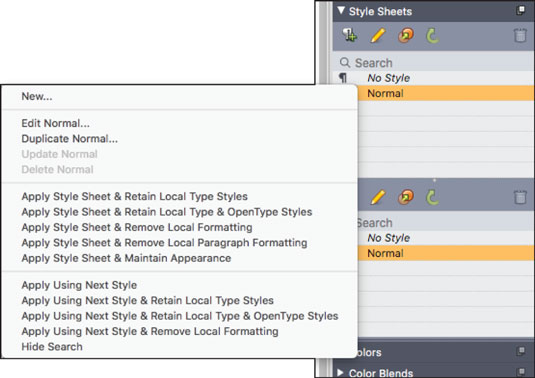 Ús dels menús contextuals a QuarkXPress