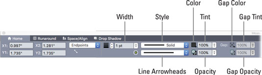 Búa til línur og örvar í QuarkXPress