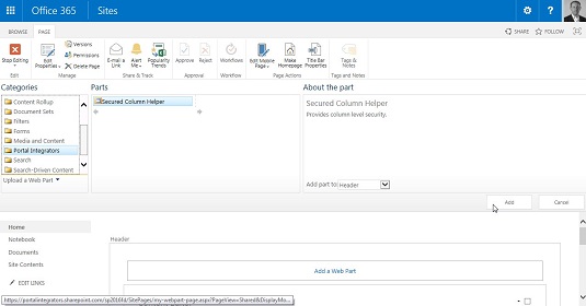 Zgjedhja e pjesës së duhur të uebit në SharePoint 2016