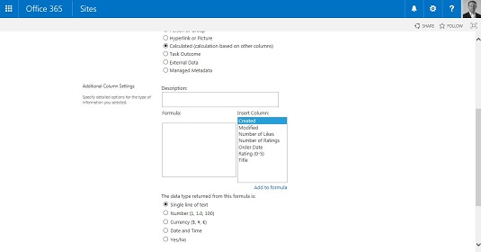 Apskaičiuotų ir paieškos stulpelių įtraukimas į tinkintą „SharePoint 2016“ programą