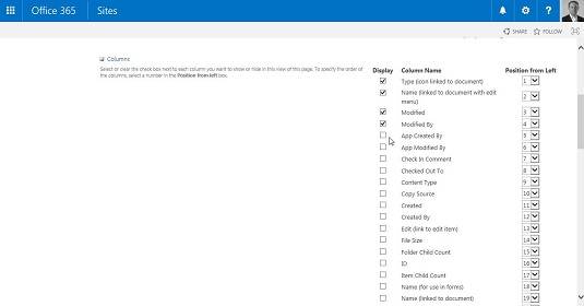 Standarta skata izveide programmā SharePoint 2016