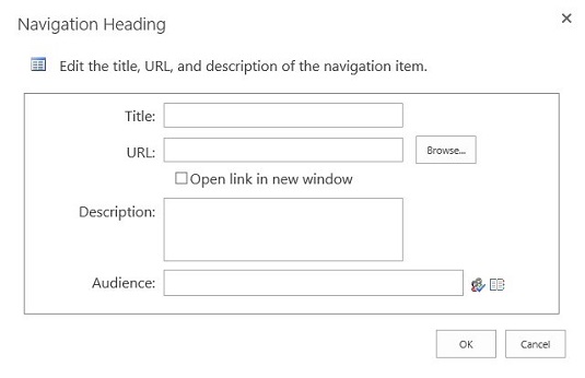 Staatilise navigeerimise konfigureerimine rakenduses SharePoint 2016