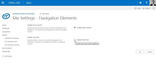 Jak provést místní změny v týmové navigaci SharePoint pomocí Rychlého spuštění