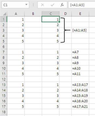 Χρήση του πλήκτρου Shift στους τύπους πίνακα του Excel