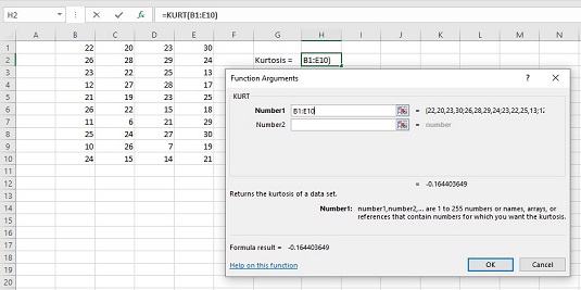 Com utilitzar la funció KURT a Excel