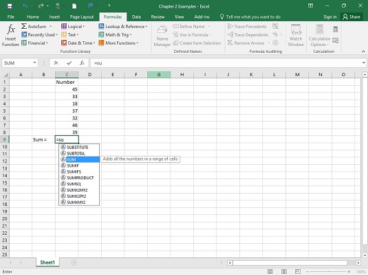 Bruke regnearkfunksjoner for statistisk analyse i Excel 2016