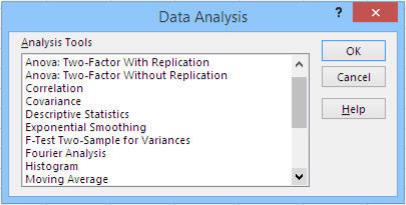 Excel datu analīzes pievienojumprogrammas izmantošana ar tabulām