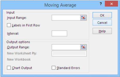 Bruke Excel Data Analysis Add-in med tabeller