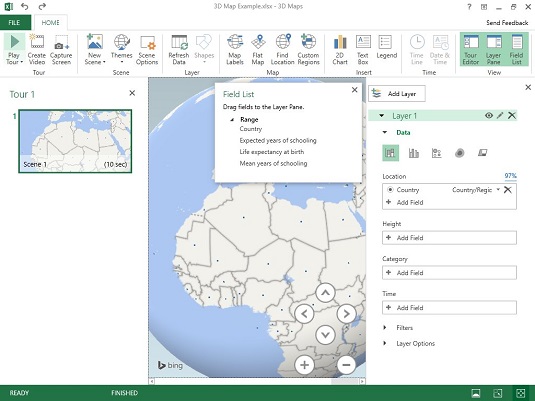 Com utilitzar mapes 3D a Excel