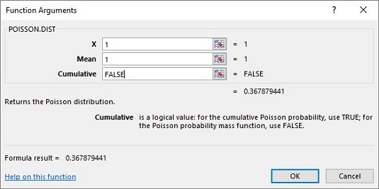 Kā lietot Excel funkciju POISSON.DIST