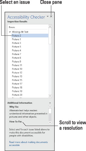 Ako používať kontrolu zjednodušenia ovládania v programe Word 2016