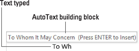 Hvordan lage en autotekst byggestein i Word 2016