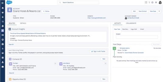 Accés als registres a Salesforce Lightning Experience