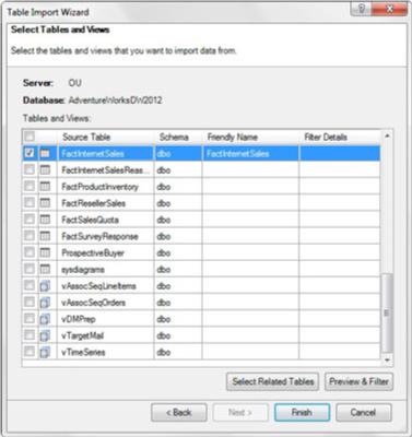 Indlæs data til Power Pivot fra SQL Server