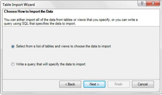 Indlæs data til Power Pivot fra SQL Server