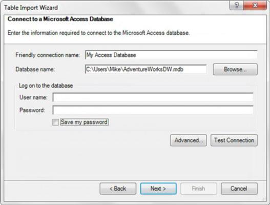 Įkelkite duomenis į „Power Pivot“ iš „Microsoft Access“.