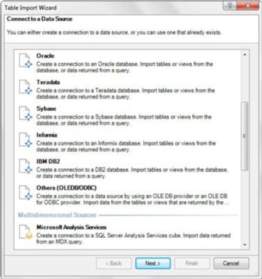 Įkelkite duomenis į „Power Pivot“ iš reliacinių duomenų bazių sistemų