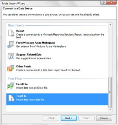 Įkelkite duomenis į „Power Pivot“ iš tekstinių failų